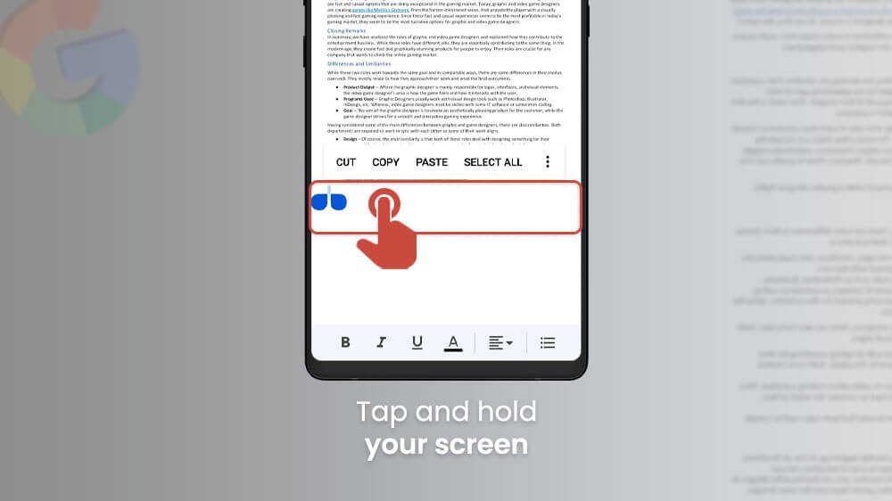 11. Tap and Hold Your Screen in Google Docs