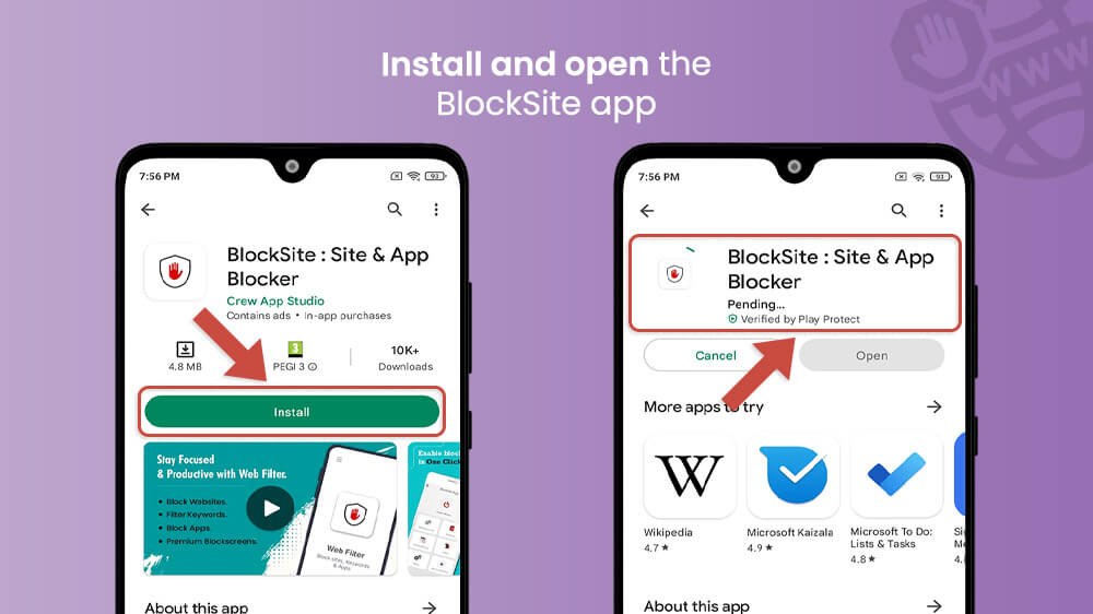 13. Install and Open the Block Site App