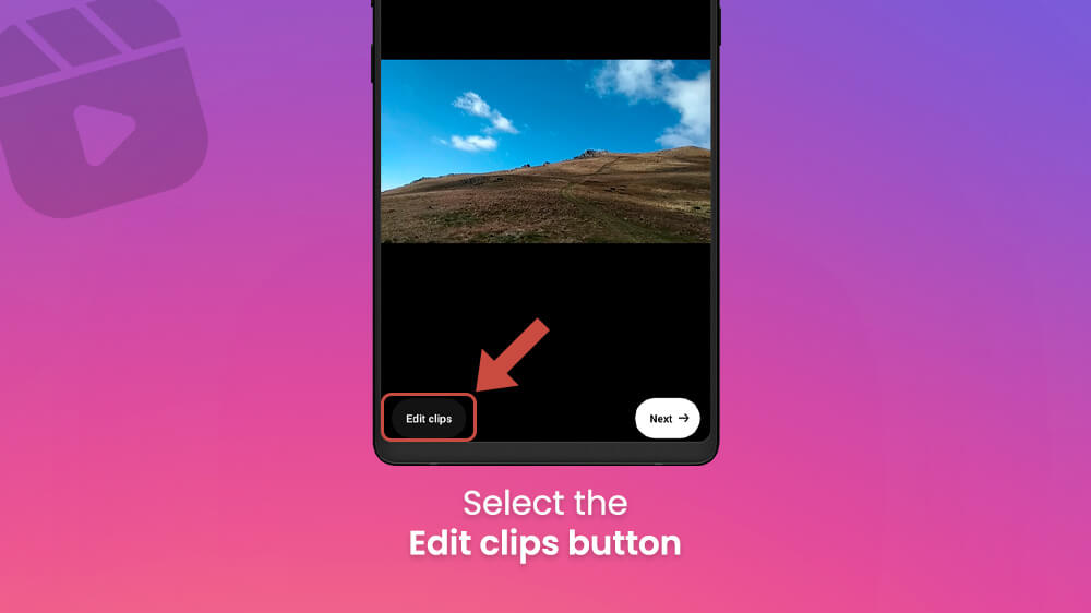 16. Select the Edit Clips Button Instagram Reel