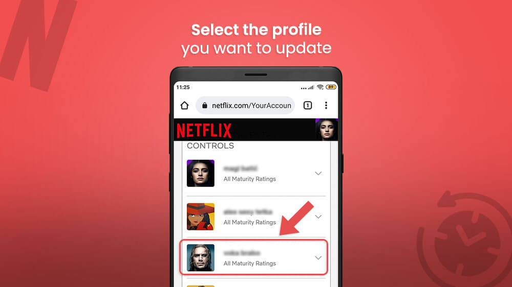 2. Select the Netflix Profile on Android Smartphone