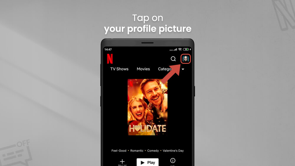 2. Tap on the Netflix profile picture