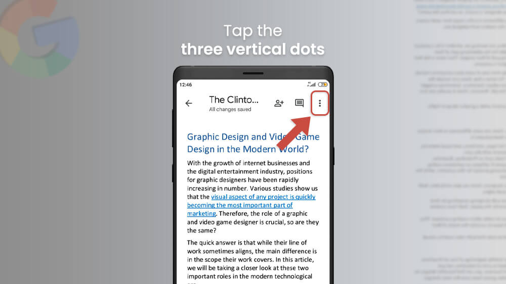 2. Tap the Three Vertical Dots