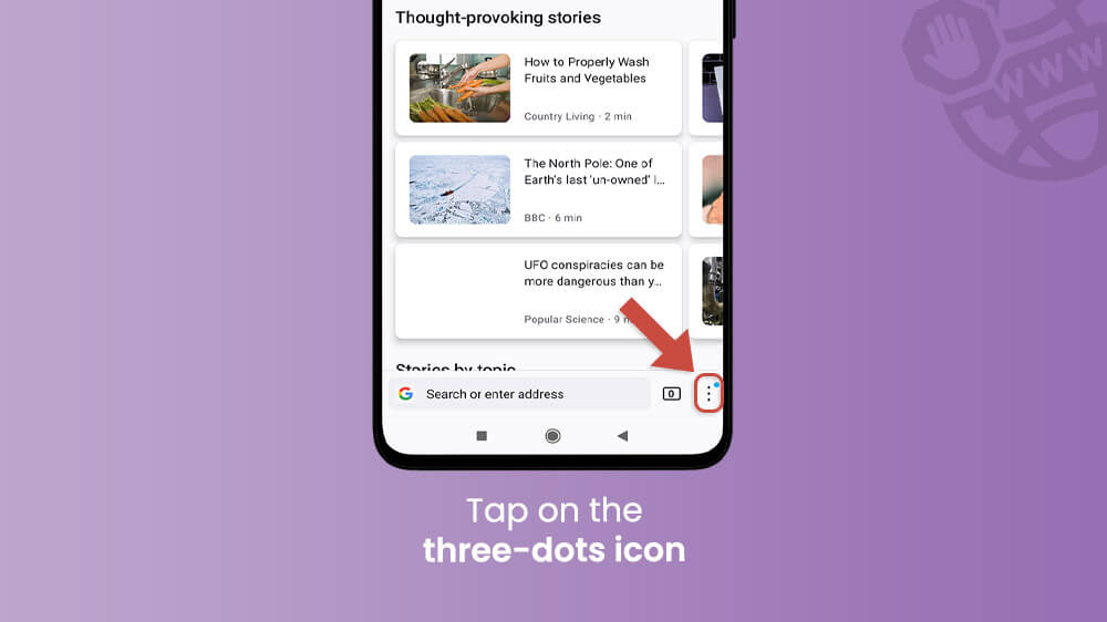 37. Tap on the three dots icon in Mozilla Firefox on Android