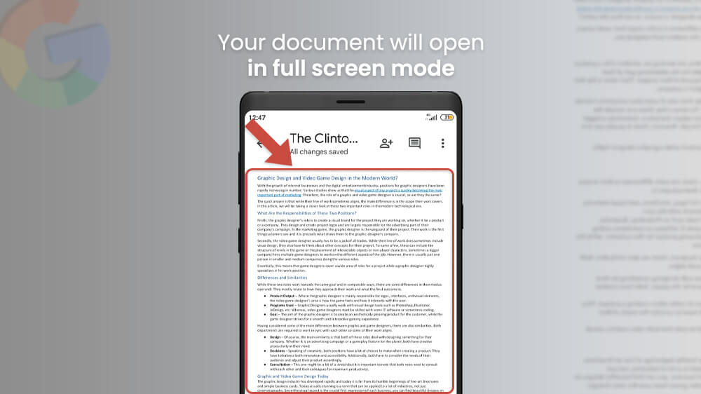 4. Google Docs Document Full Screen Mode