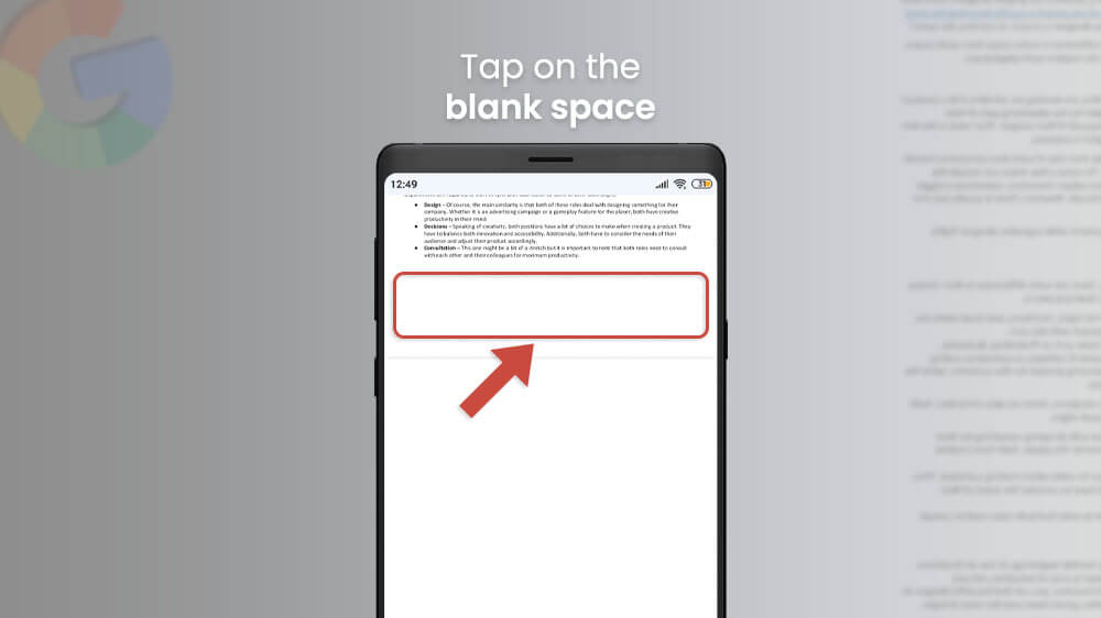 7. Tap on the Blank Space in Google Docs