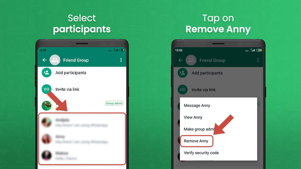 11. Remove participants from WhatsApp group
