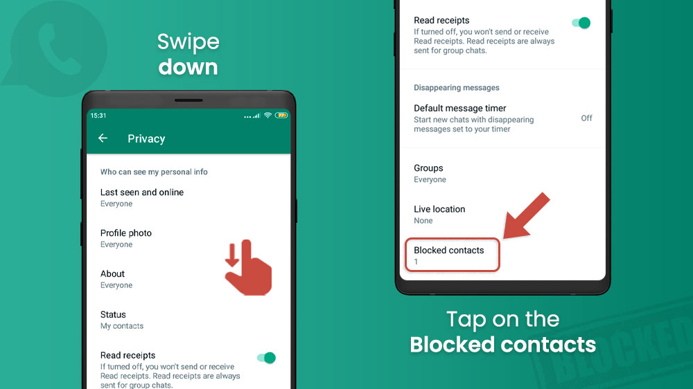 12. Open WhatsApp blocked contacts