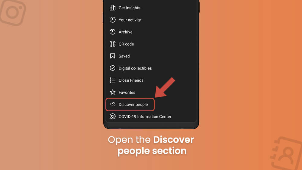 12. Open the Discover people section in Instagram app