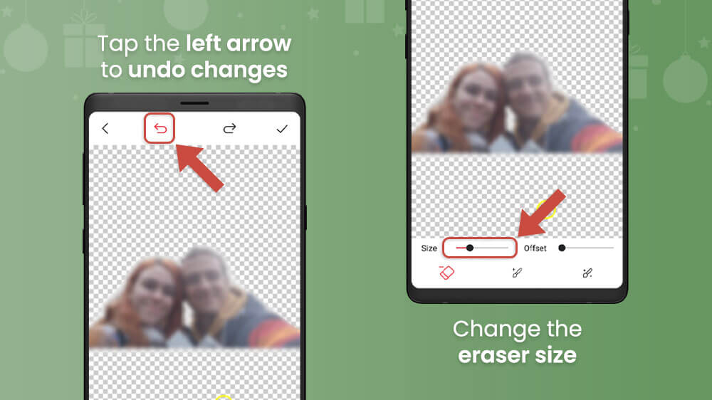 16. Undo changes and change the eraser size