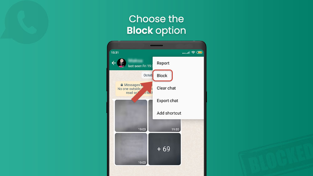 4. Block option in WhatsApp