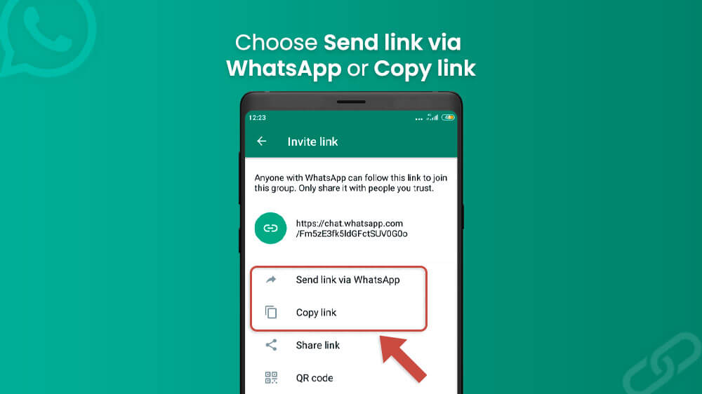 5. Send link via WhatsApp or Copy link