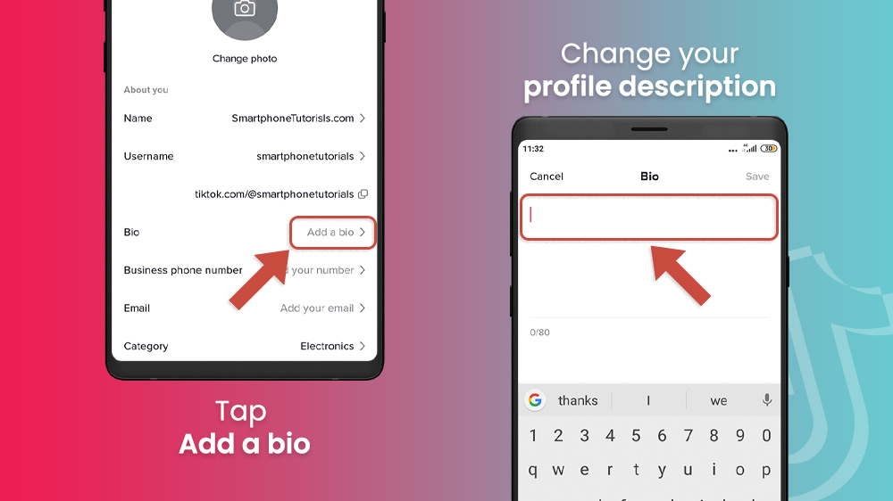 12. Change profile bio in TikTok app