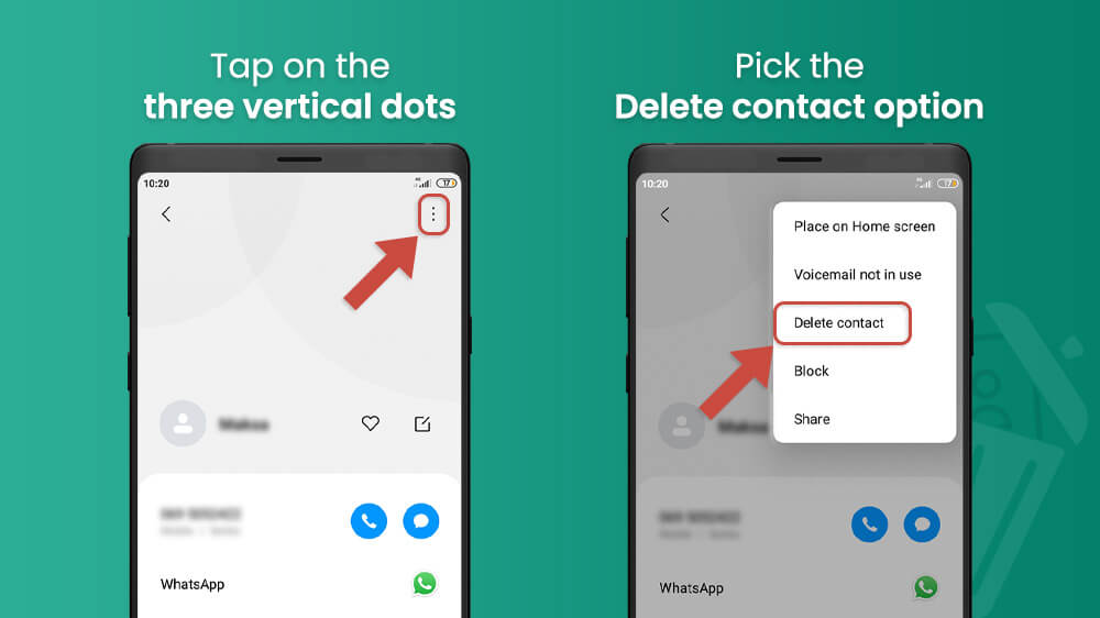 13. Pick Delete contact option