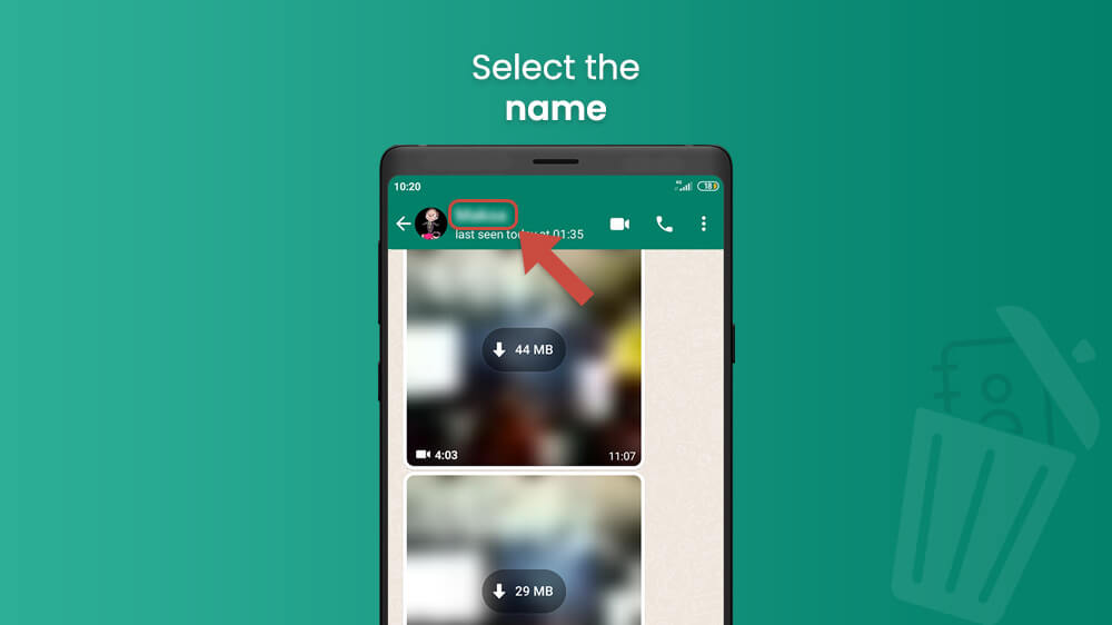 2. Select the name in WhatsApp