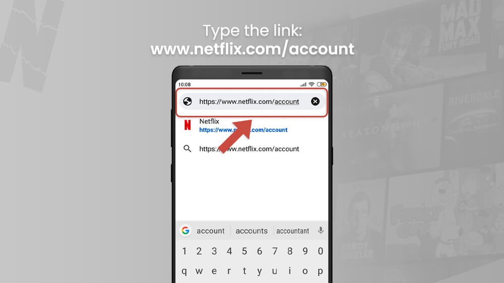 4. Type the link for Netflix account