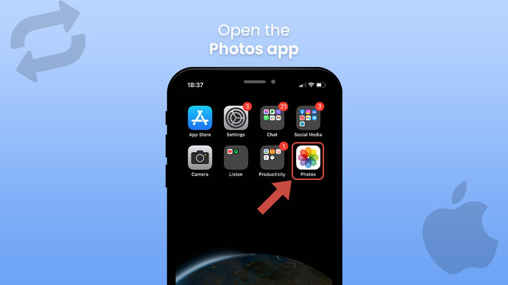 5. Open the Photos app on iPhone