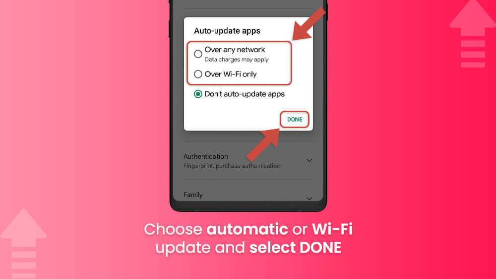 11. Choose automatic or Wi-Fi update in Google Play app