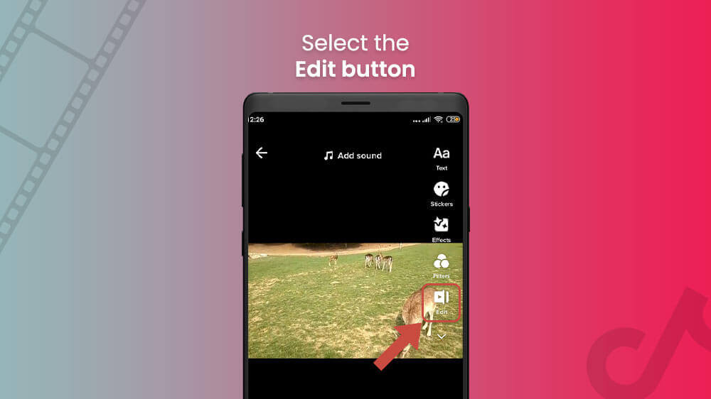 20. Select the Edit button in TikTok app