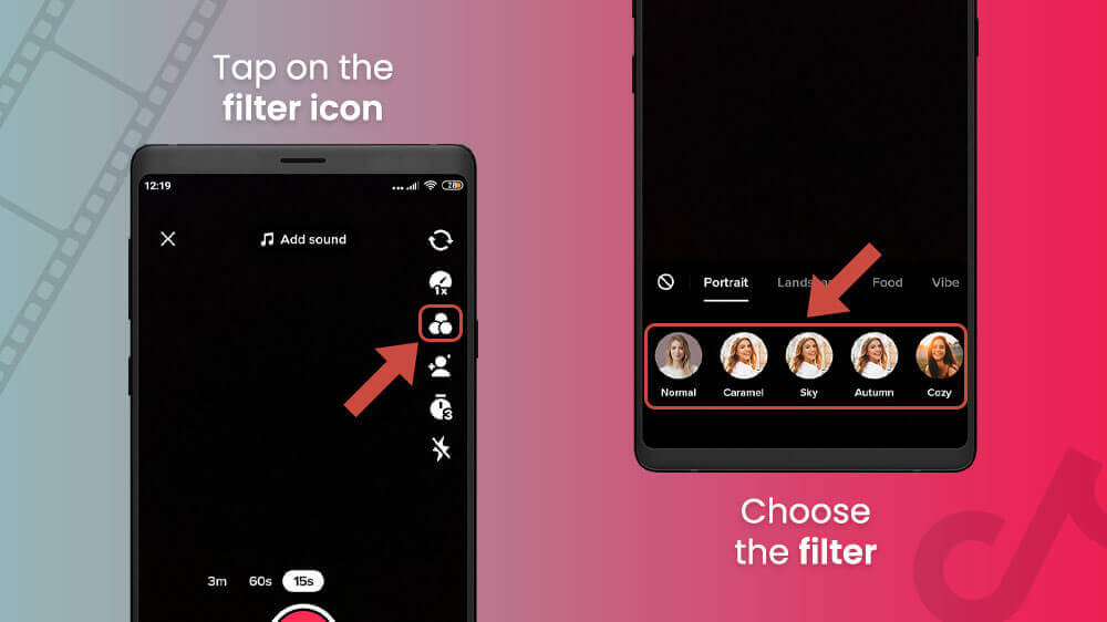 4. Choose the filter in TikTok app