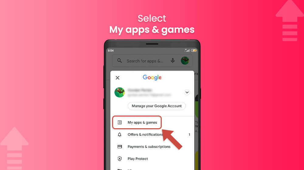 6. Select My apps & games in Google Play app