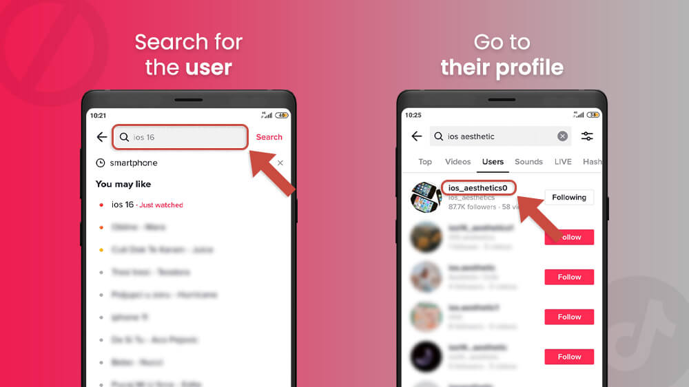 7. Go to user's profile in TikTok app