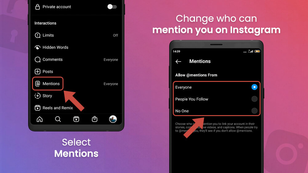 8. Change Instagram mentions