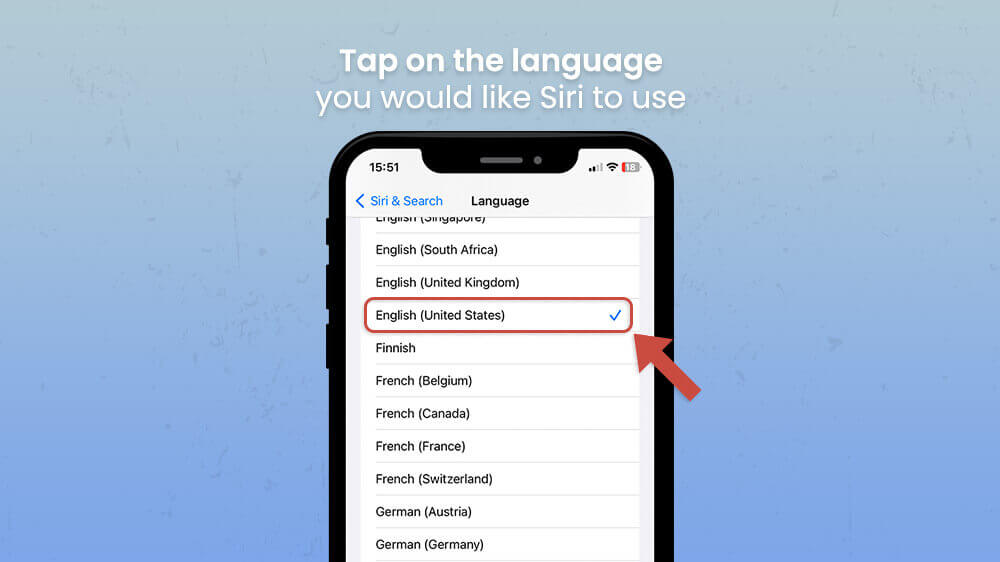 Choose the Siri Language