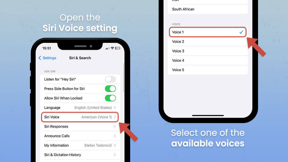 Select the Siri Voice