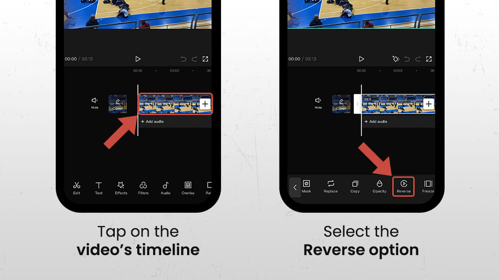 Reverse video on iPhone CapCut
